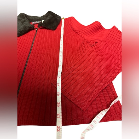 NWT! M.H.M MELISSA HARPER RED ZIP UP JACKET FOR WOMEN SIZE LARGE - Picture 6 of 7